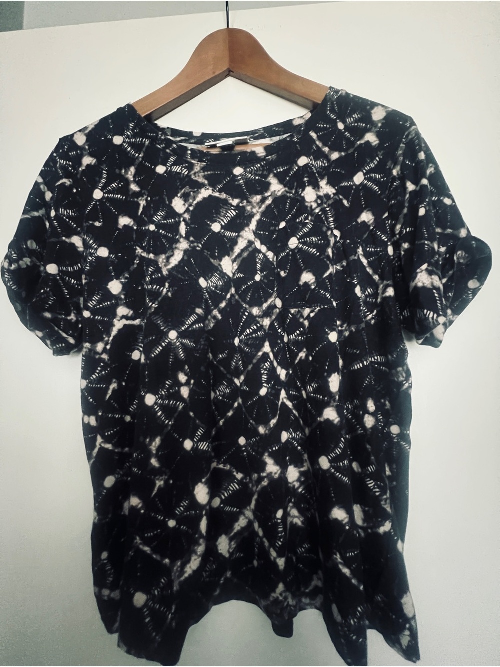Thakoon x Target Black & White Tie-Dye Short Sleeve Tee- Large